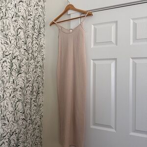 Beige Textured Maxi Dress (H&M, XS)
